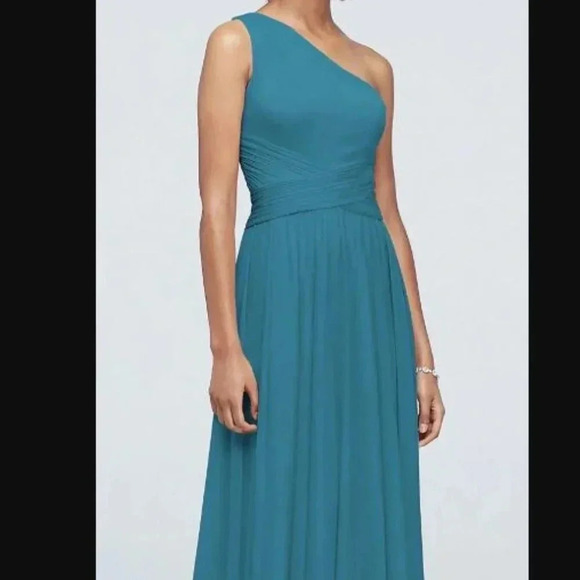 NWT Mesh One-Shoulder Dress with Full Skirt - Picture 1 of 6